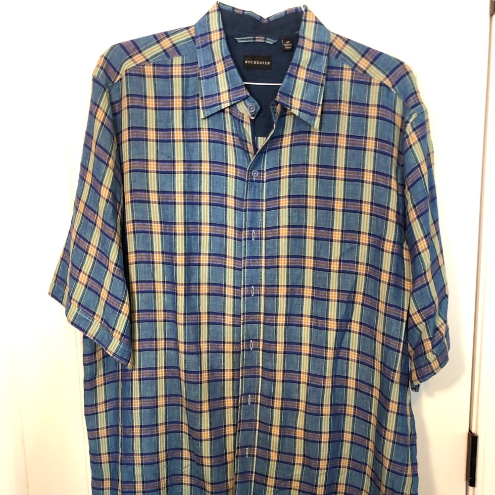 Rochester short sleeve sport shirt, linen